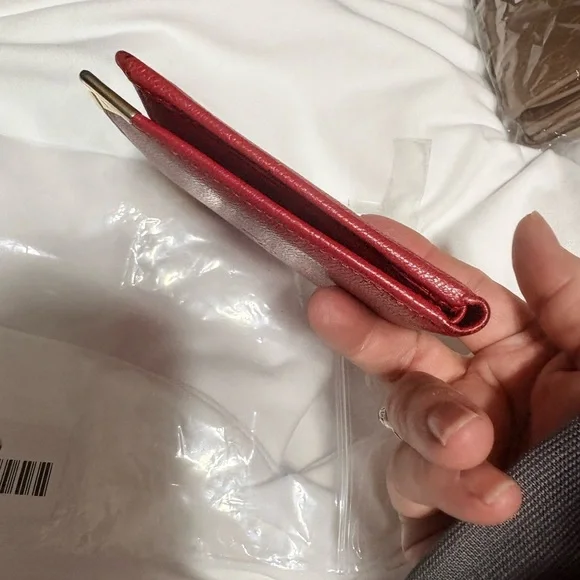 Yves Saint Laurent Red Leather Wallet NOT going lower. Will relist @ $260 soon - Picture 9 of 10